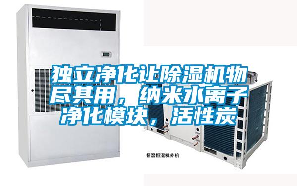 獨立凈化讓除濕機物盡其用，納米水離子凈化模塊，活性炭