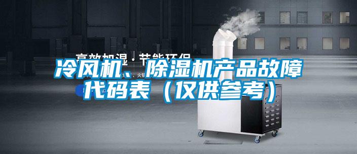 冷風機、除濕機產品故障代碼表（僅供參考）