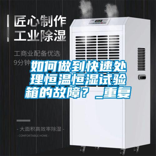 如何做到快速處理恒溫恒濕試驗箱的故障？_重復