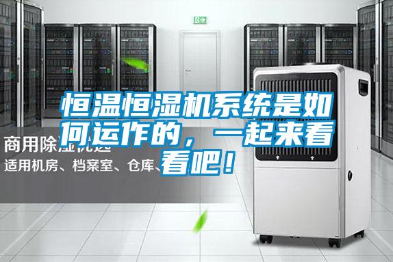 恒溫恒濕機系統(tǒng)是如何運作的,一起來看看吧!